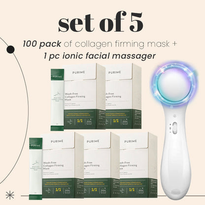 Neue PuriMe Korean Collagen Festigende Maske mit ionischem Gesichtsmassager.