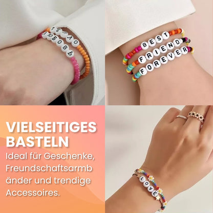 Tonknete DIY Perlenarmband Bastelset🟠🟡🟢🟣🟤🔵